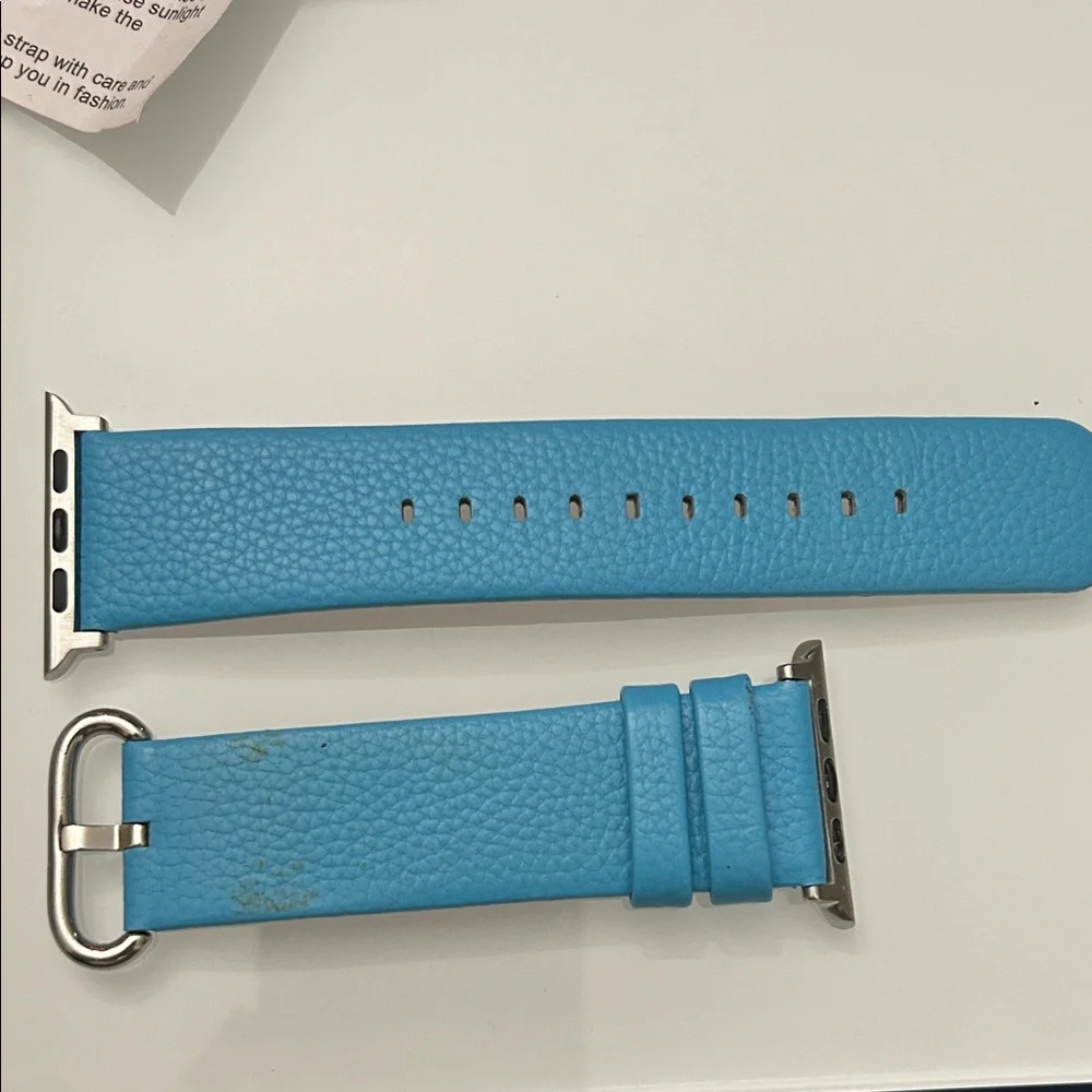 Fullmosa Blue Leather Watch Band, 42 mm